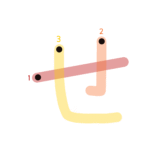 ひらがな『せ』のなぞり書き（カラー）